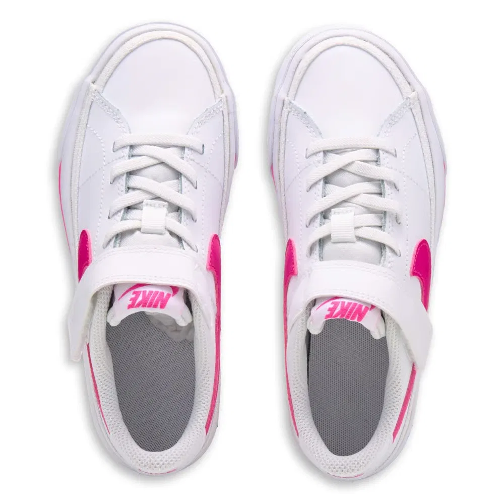 Детские низкие кроссовки Court Legacy Nike, White/Pink — фото 4