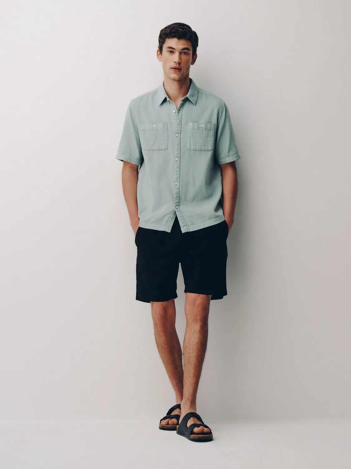 Рубашка с текстурой, короткий рукав, Blue Textured Short Sleeve Shirt Next, синий — фото 2