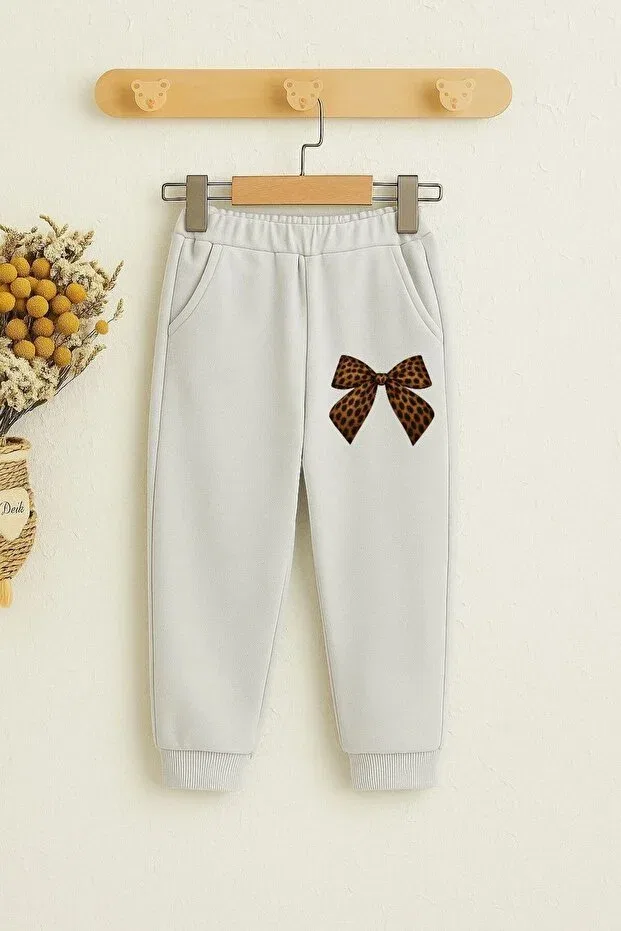 Детские спортивные штаны для девочек с принтом Ribbon printed Benroma, Gray