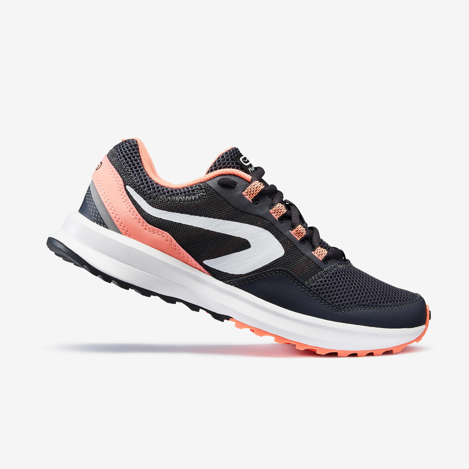 

Кроссовки женские - Run Active Grip серый/коралловый KALENJI, космос серый