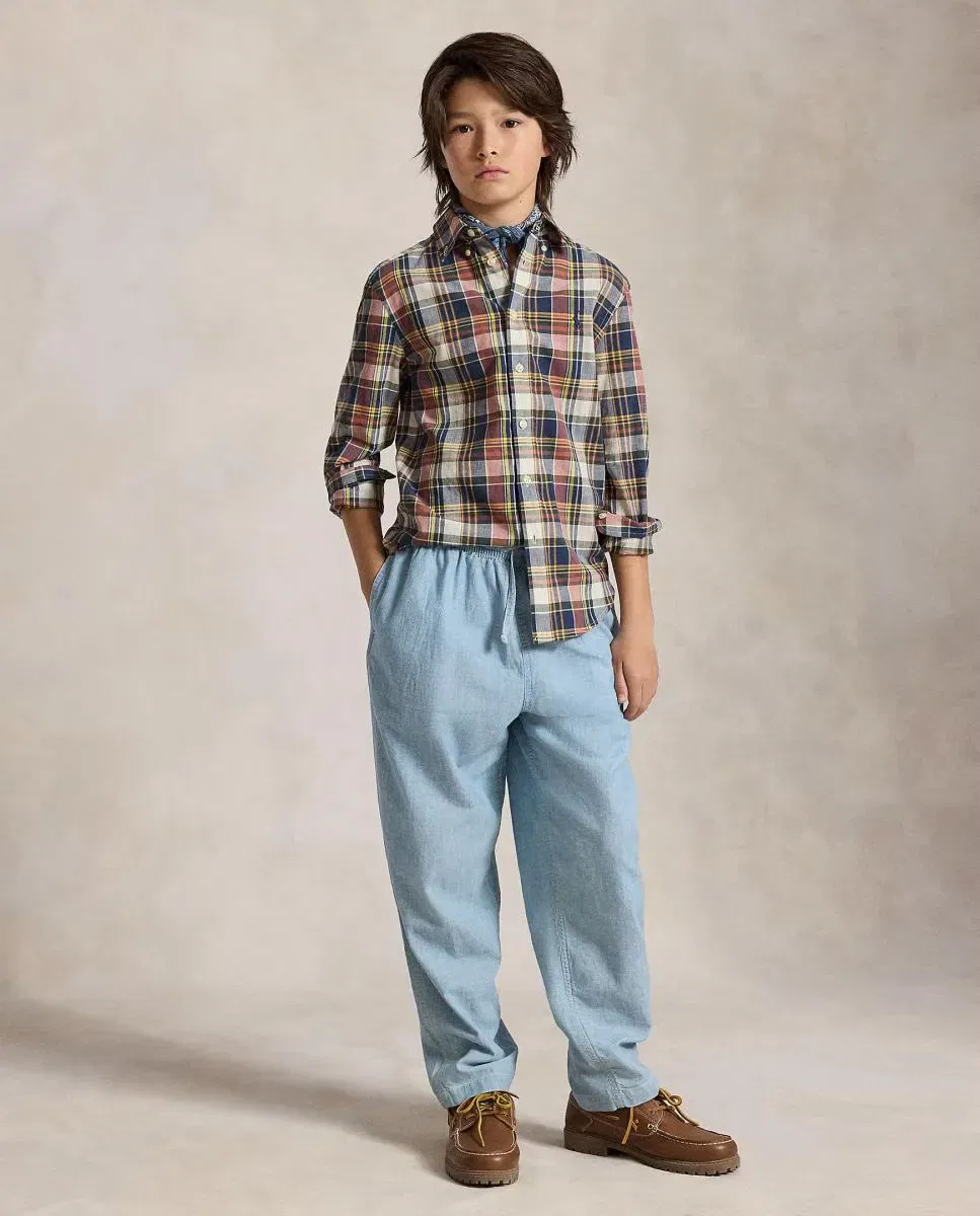 Детская рубашка для мальчиков из хлопкового мадраса Polo Ralph Lauren, Multicolor — фото 3