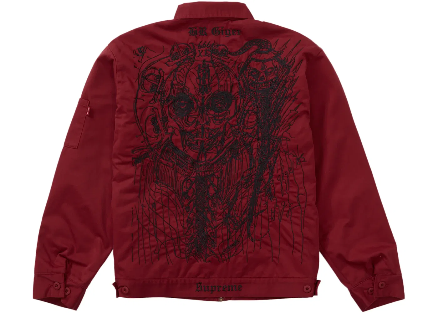 Мужская рабочая куртка с вышивкой Supreme H.R. Giger Embroidered Work Jacket, Red