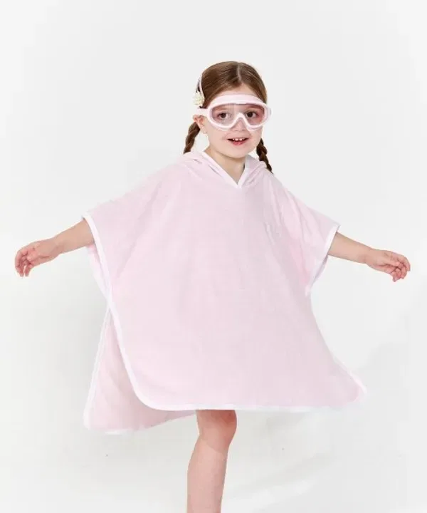 Пляжное полотенце-пончо для детей 2-9 лет, Cocolic, розовый