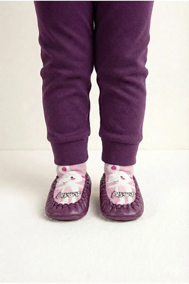 Детские носки-пинетки из кожи с принтом Basics Numix Baby Kids, Purple