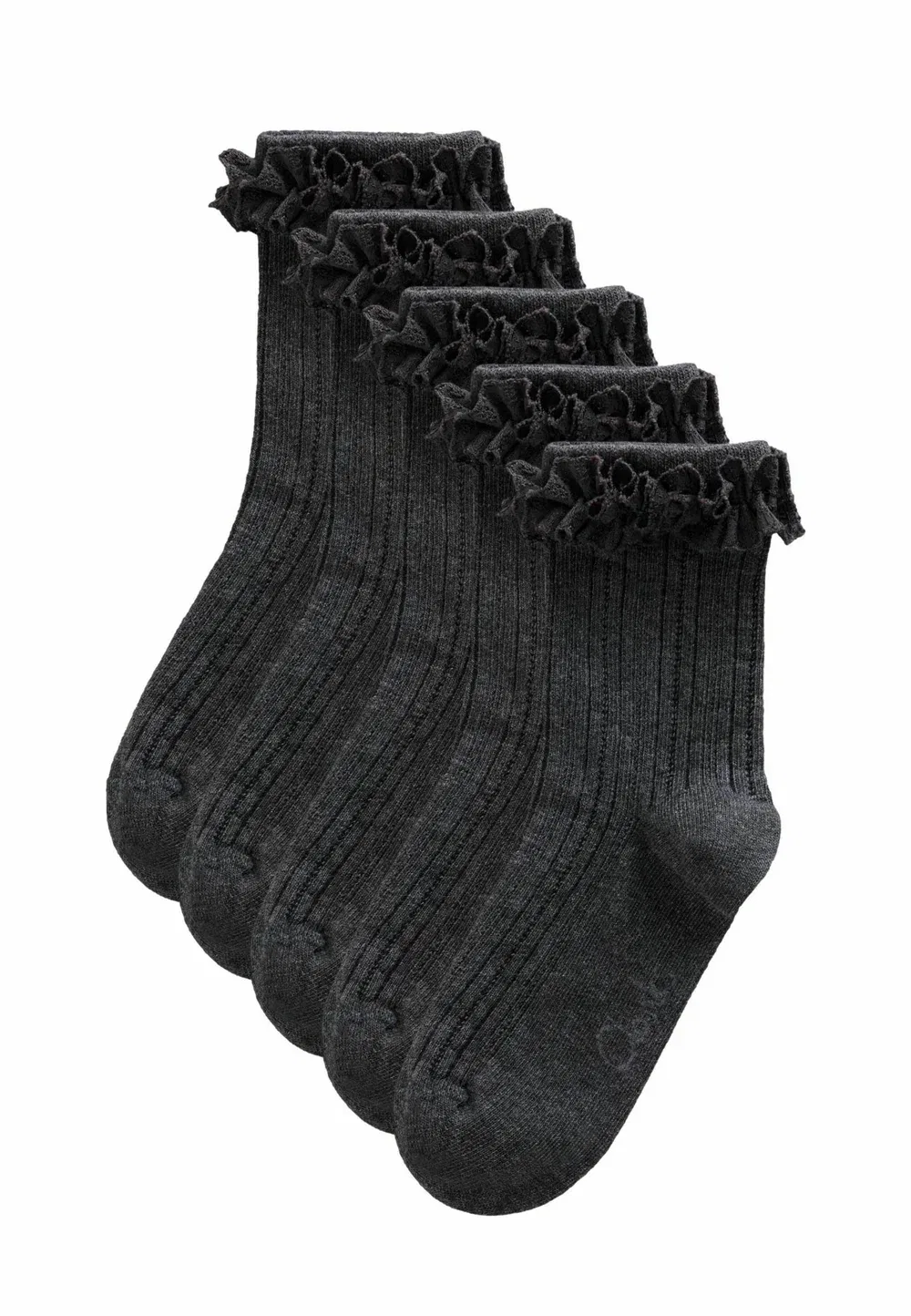 Набор из 5 пар носков с оборками в рубчик для школы Clarks, Grey