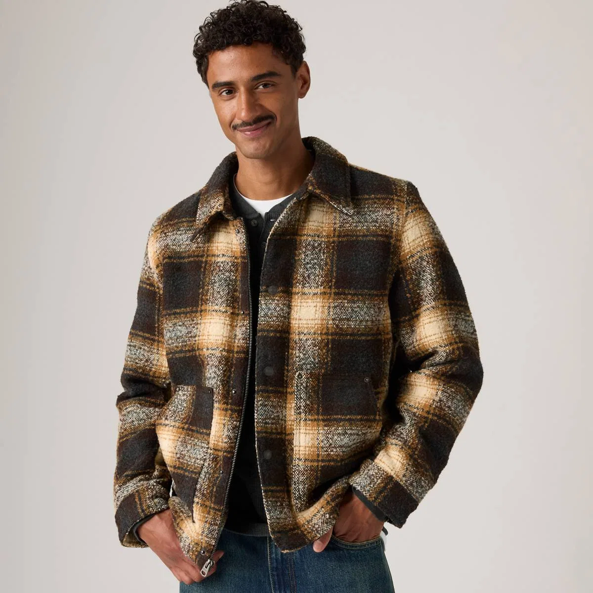 Куртка-Бомбер из шерстяной смеси Levi's, Calista Plaid - Multi-Color