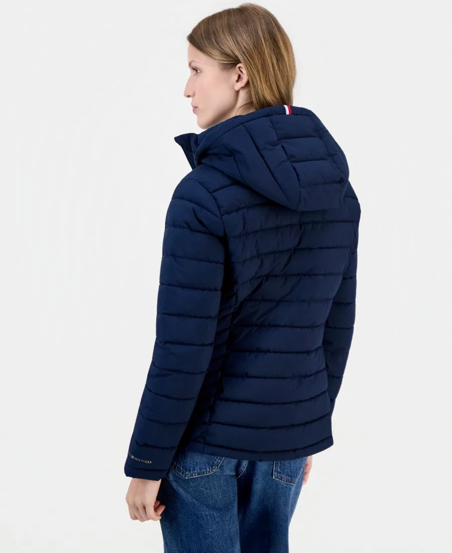 Женское пуховое пальто с капюшоном, модель Packable Puffer Coat Tommy Hilfiger, Navy — фото 2