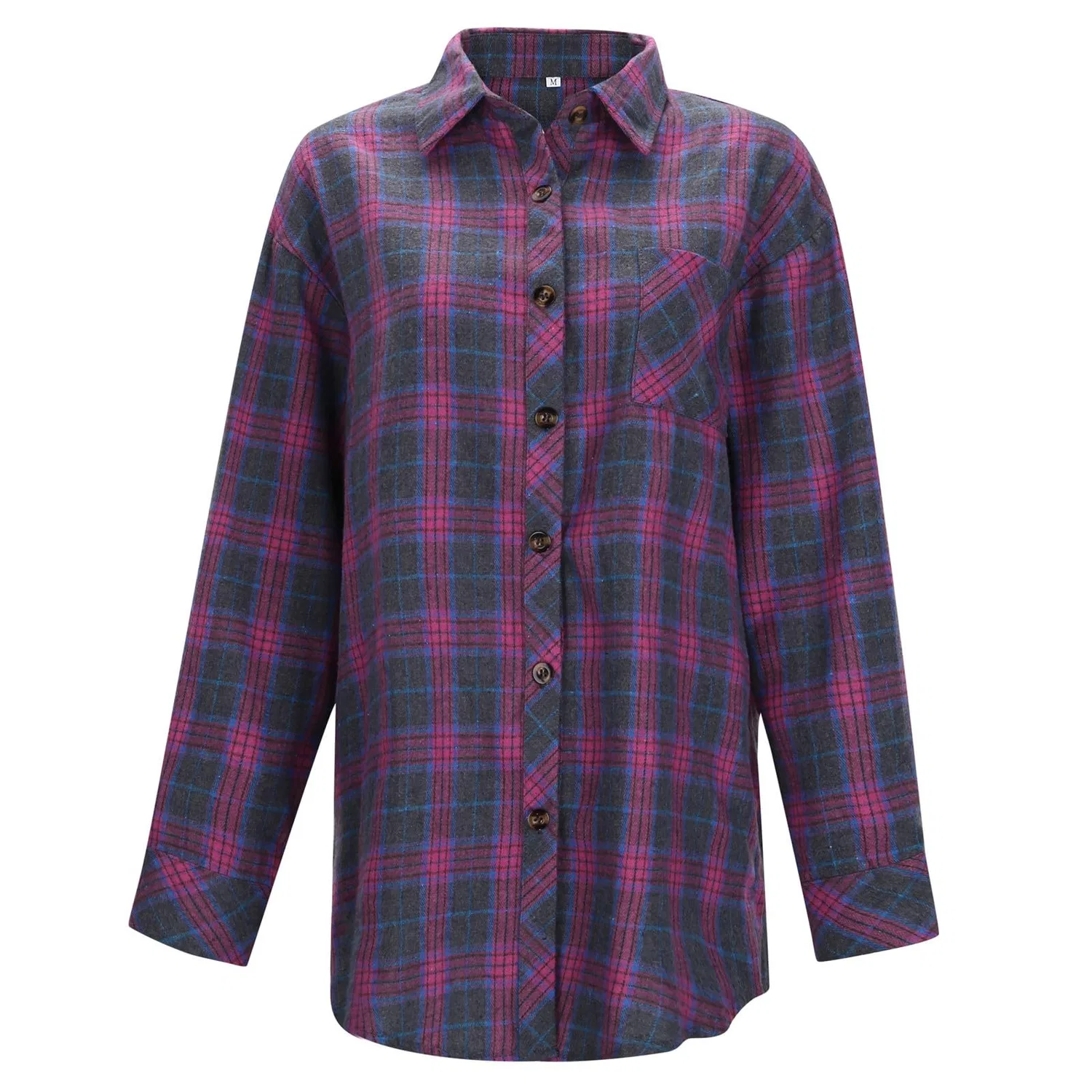 Женская куртка-халат с принтом Plaid Patchwork, без рукавов, Purple — фото 4