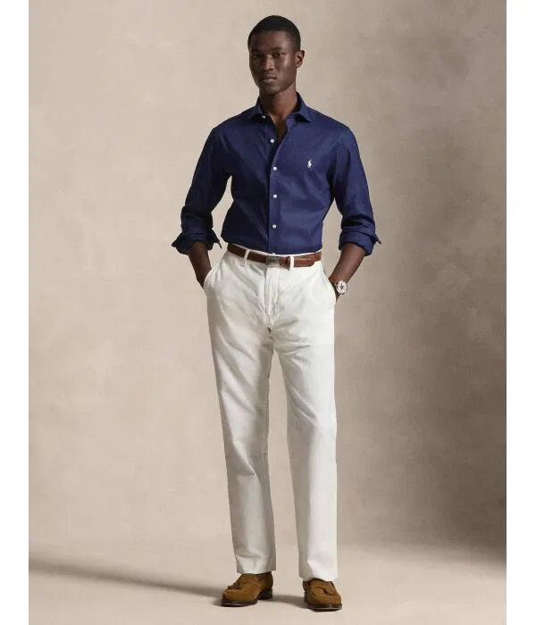 Мужская льняная рубашка Polo Ralph Lauren, Blu Marino — фото 2