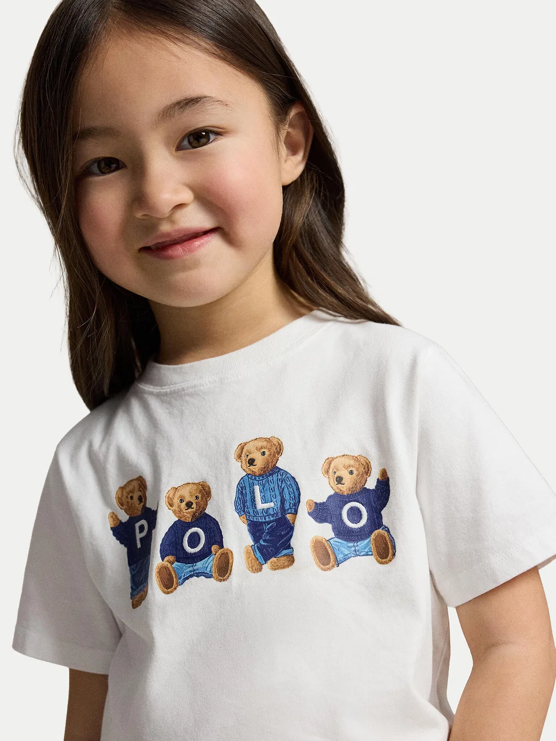 Футболка стандартного кроя для девочки Polo Ralph Lauren, белый — фото 3