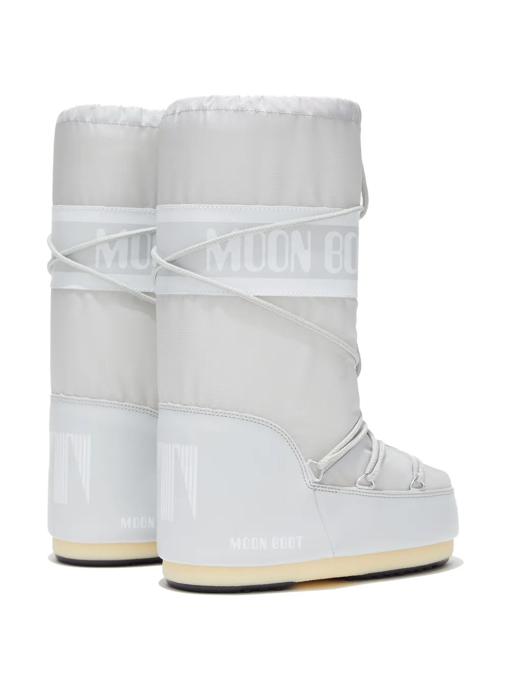Сапоги женские Moon Boot на шнуровке с логотипом, серый — фото 2