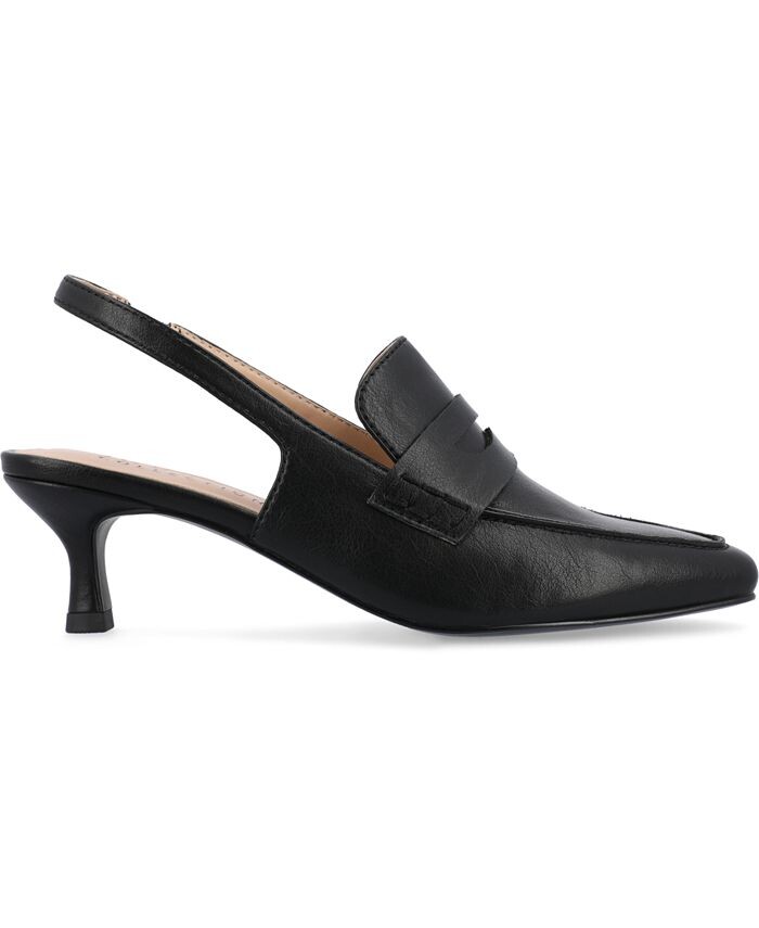 Женские туфли-лодочки Amory Tru Comfort из пеноматериала на маленьком каблуке с ремешком на спине Journee Collection, черный — фото 2