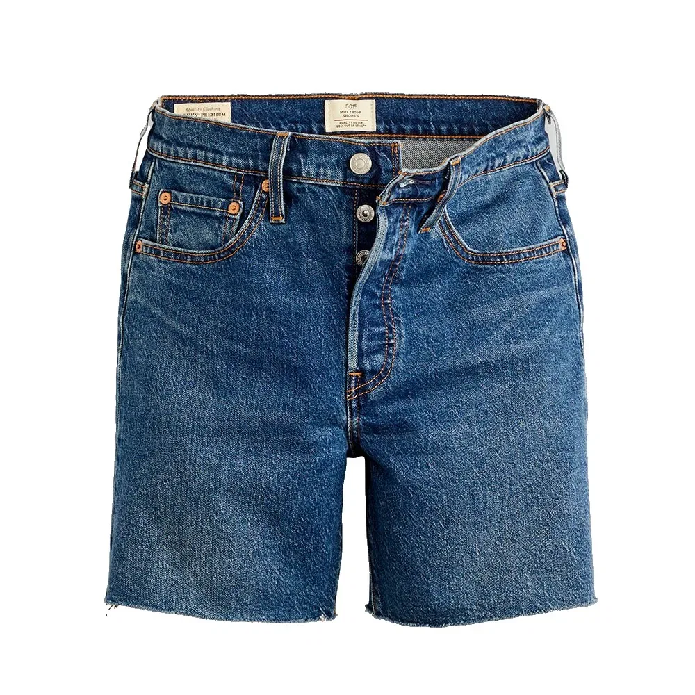 Женские джинсовые шорты с высокой посадкой Levi's 501 Mid Thigh Lw, Blue — фото 3
