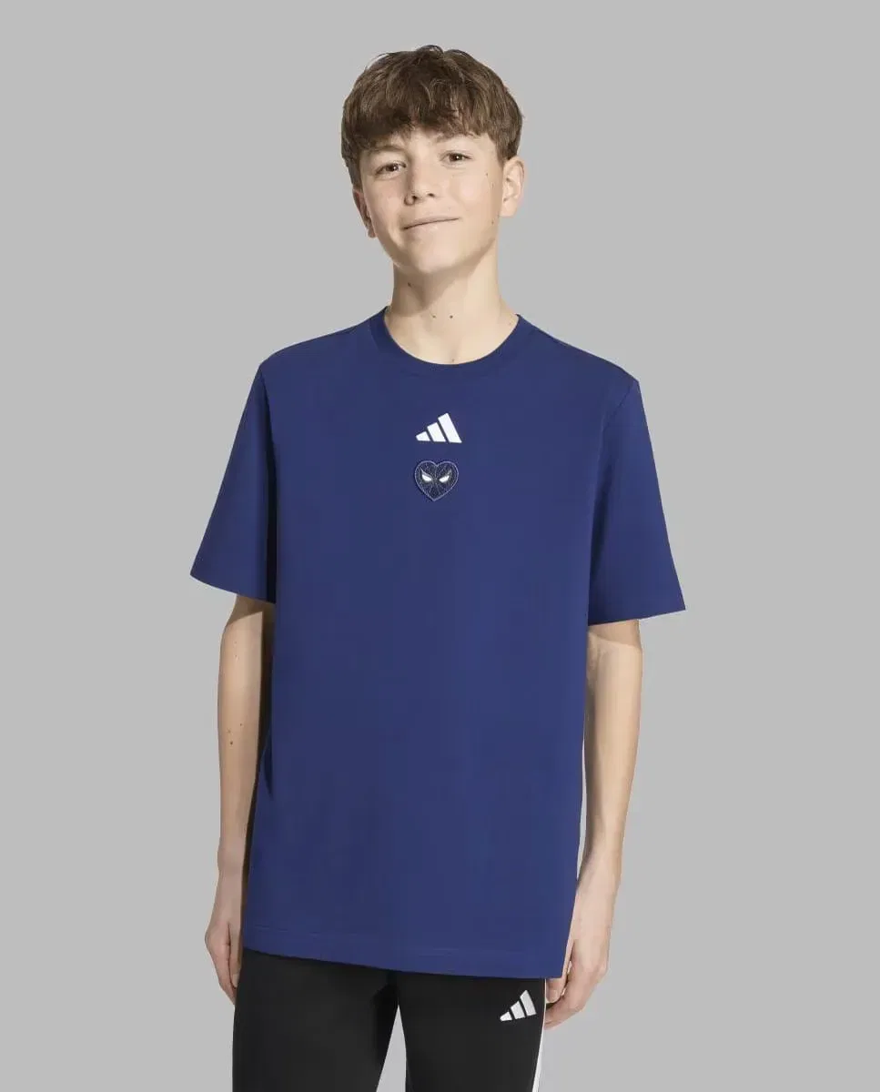 Детская футболка с принтом Collaboration adidas, Azul — фото 3