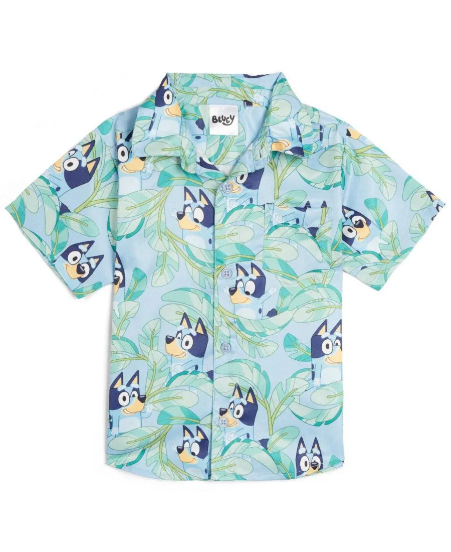 Детская рубашка с коротким рукавом Bluey Bluey Blue Tropical