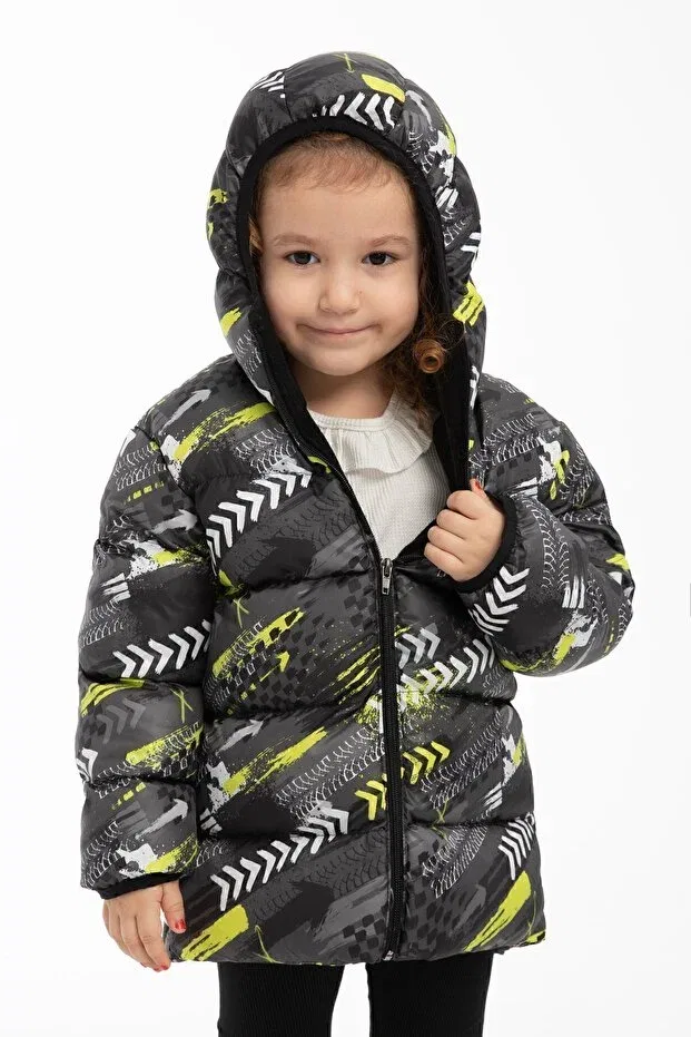 Детское спортивное пальто для девочек с капюшоном Royalside, Yellow Black