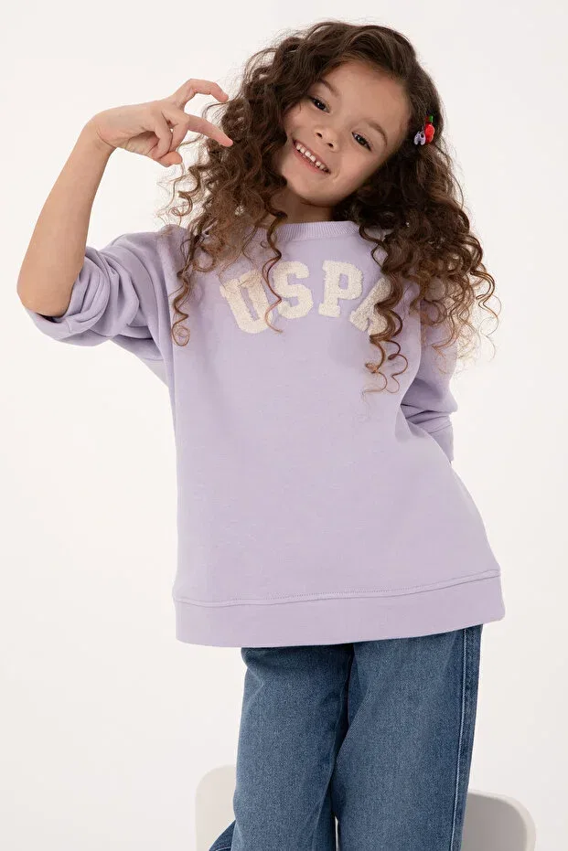 Детское для девочек свитшот с длинным рукавом U.S. Polo Assn., Lilac