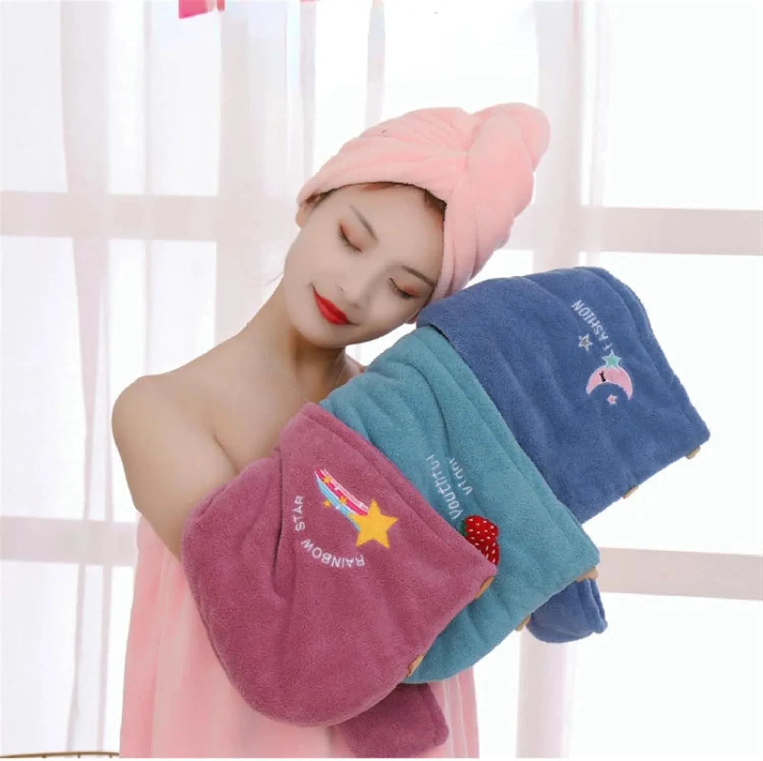 Шапочка для душа Microfiber, LHSJYG, Фиолетовый — фото 2