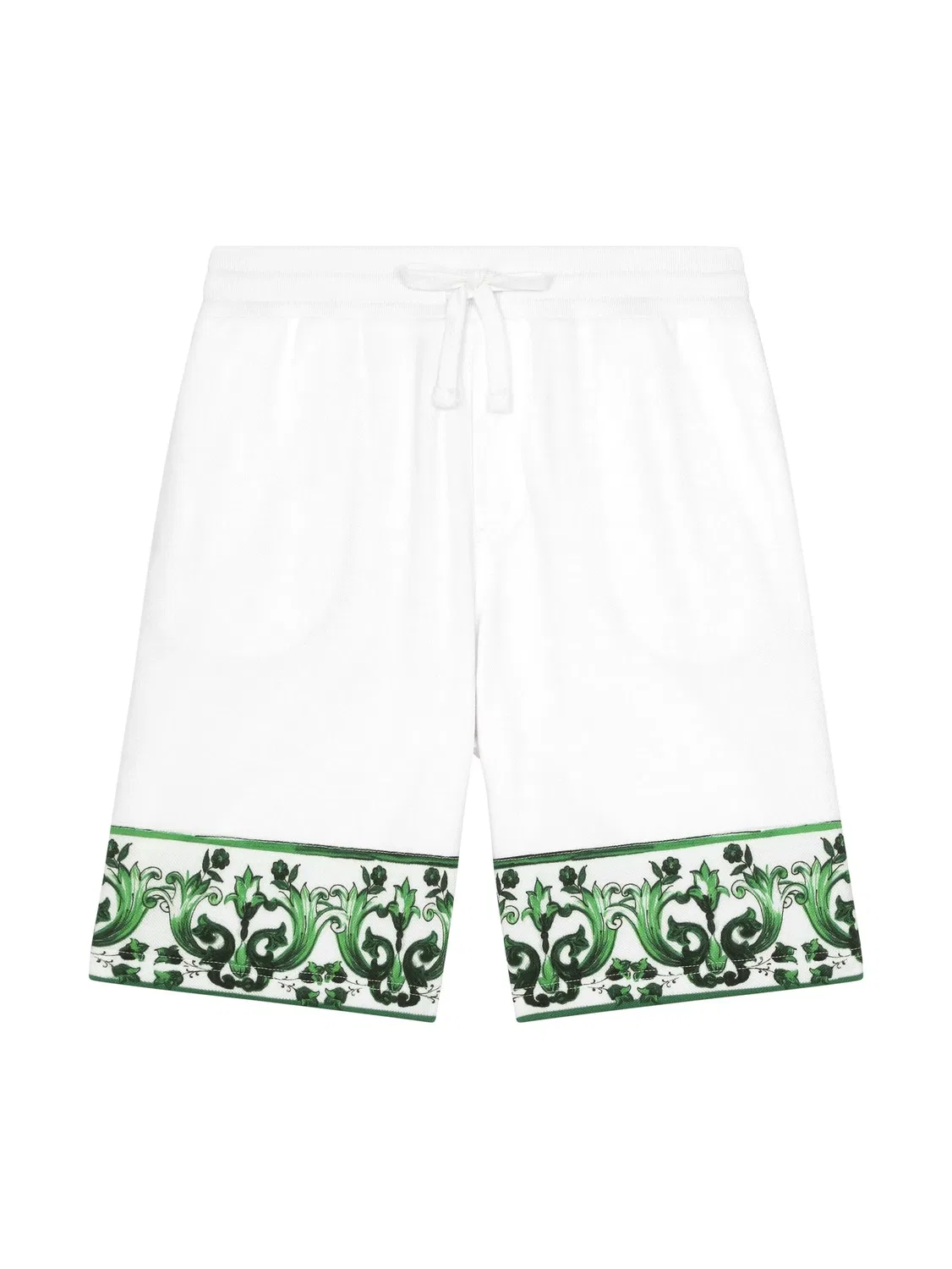 Шорты с рисунком Маджолики Dolce & Gabbana, белый