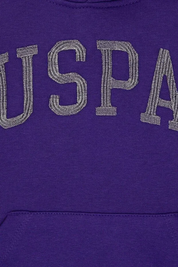 Детское худи для девочек с капюшоном U.S. Polo Assn., Purple — фото 3