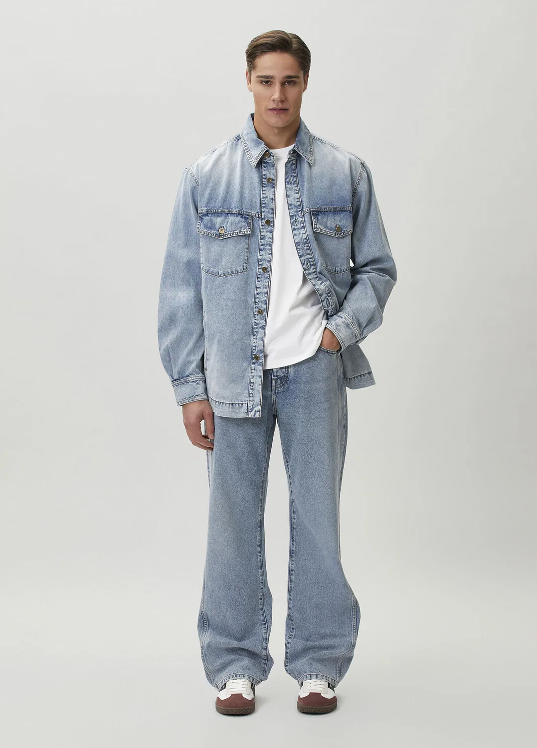Джинсы свободные Balmain, blue