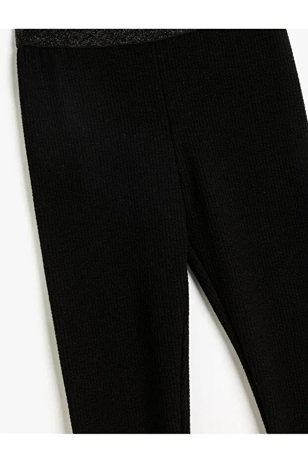 Детские леггинсы для девочек с блестящей резинкой Koton, Black — фото 3
