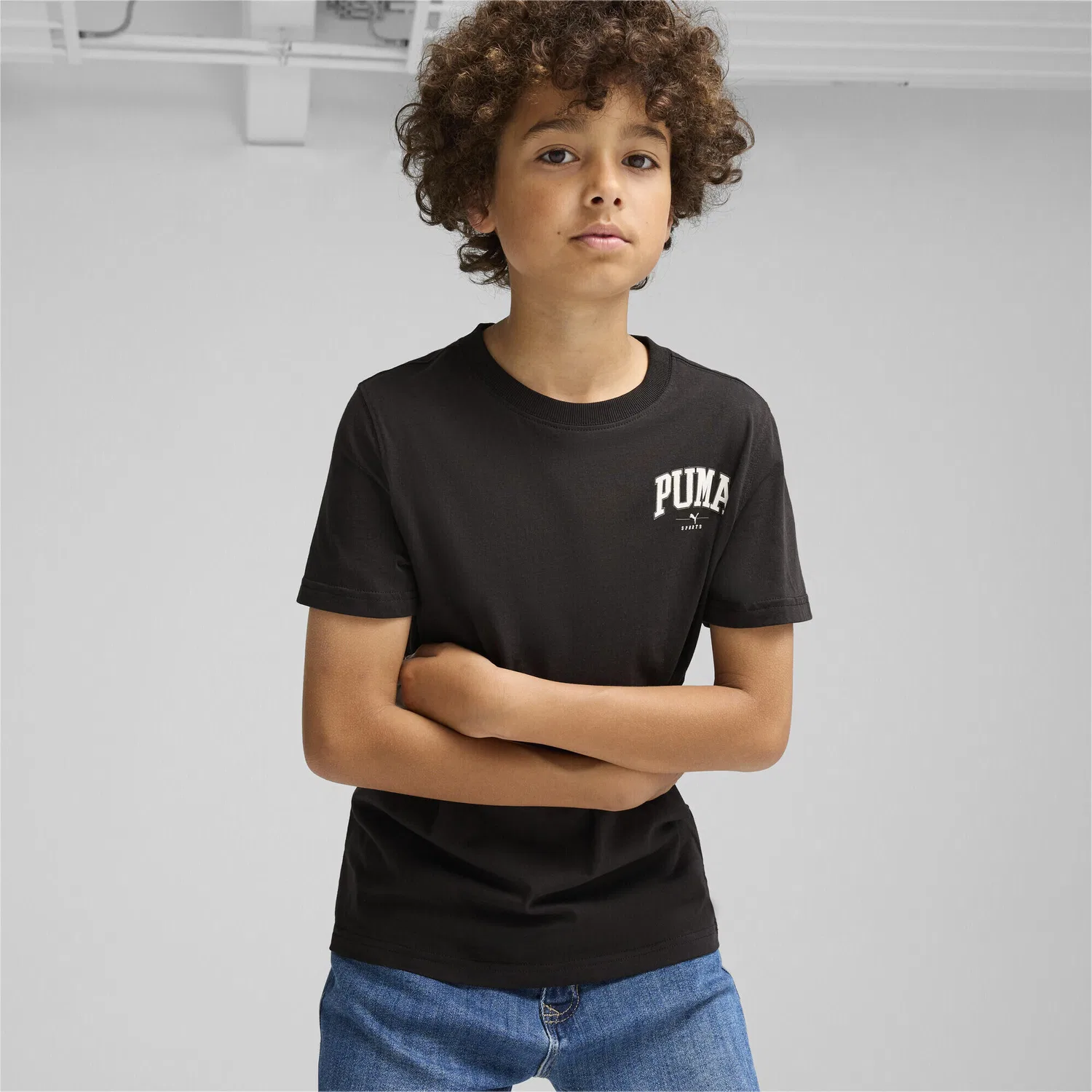 Детская футболка с принтом PUMA SQUAD Small Graphic Puma, Schwarz — фото 2