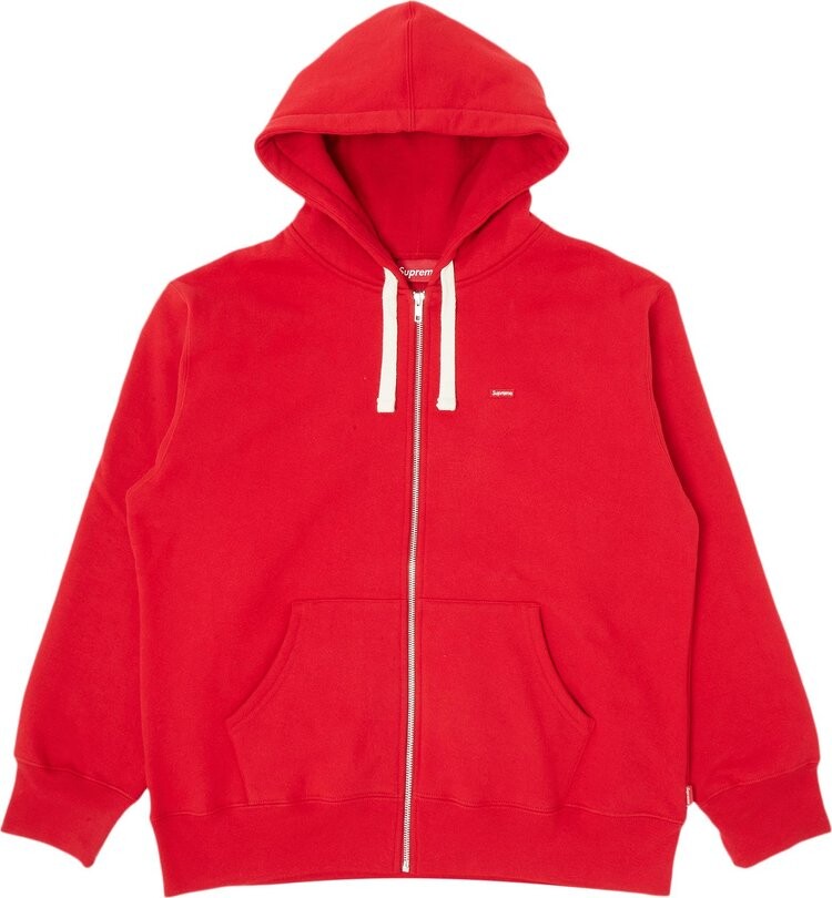 Толстовка Supreme Small Box Drawcord Zip Up Hooded Sweatshirt 'Red', красный — фото 2