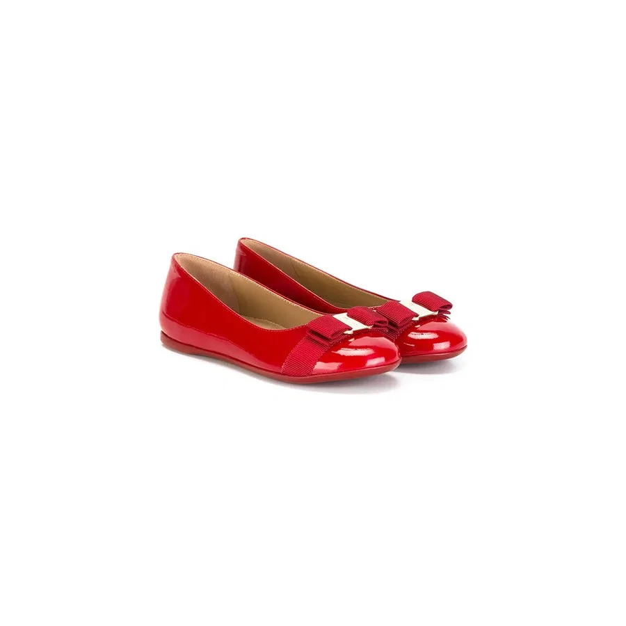 Балетки с резиновым верхом Mini Varina Ferragamo, Red