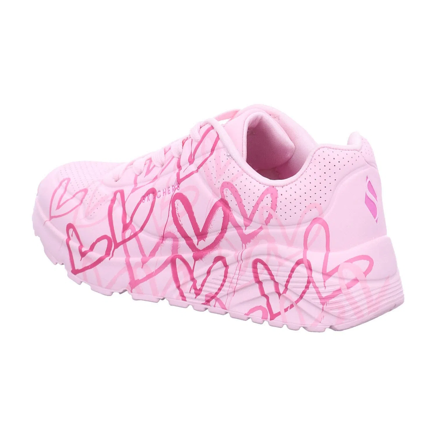Детские кроссовки для девочек с принтом Uno Lite Spread the Love Skechers, Pink — фото 3