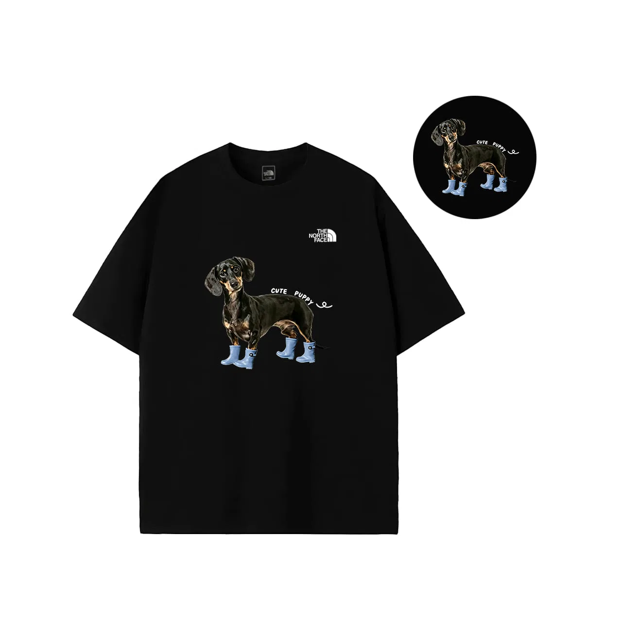 Детская футболка с принтом Cute Puppy Dark Black THE NORTH FACE — фото 3