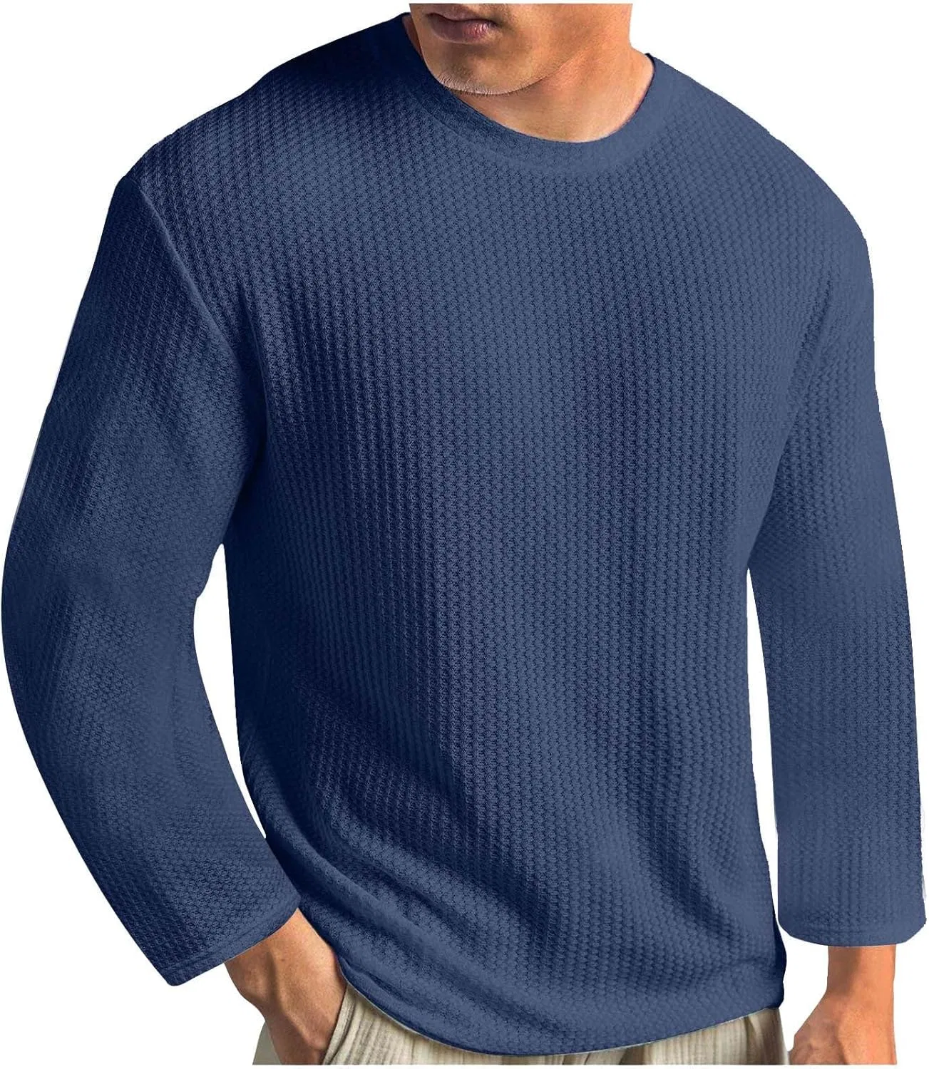 Мужская повседневная футболка с круглым вырезом Generic, Dark Blue