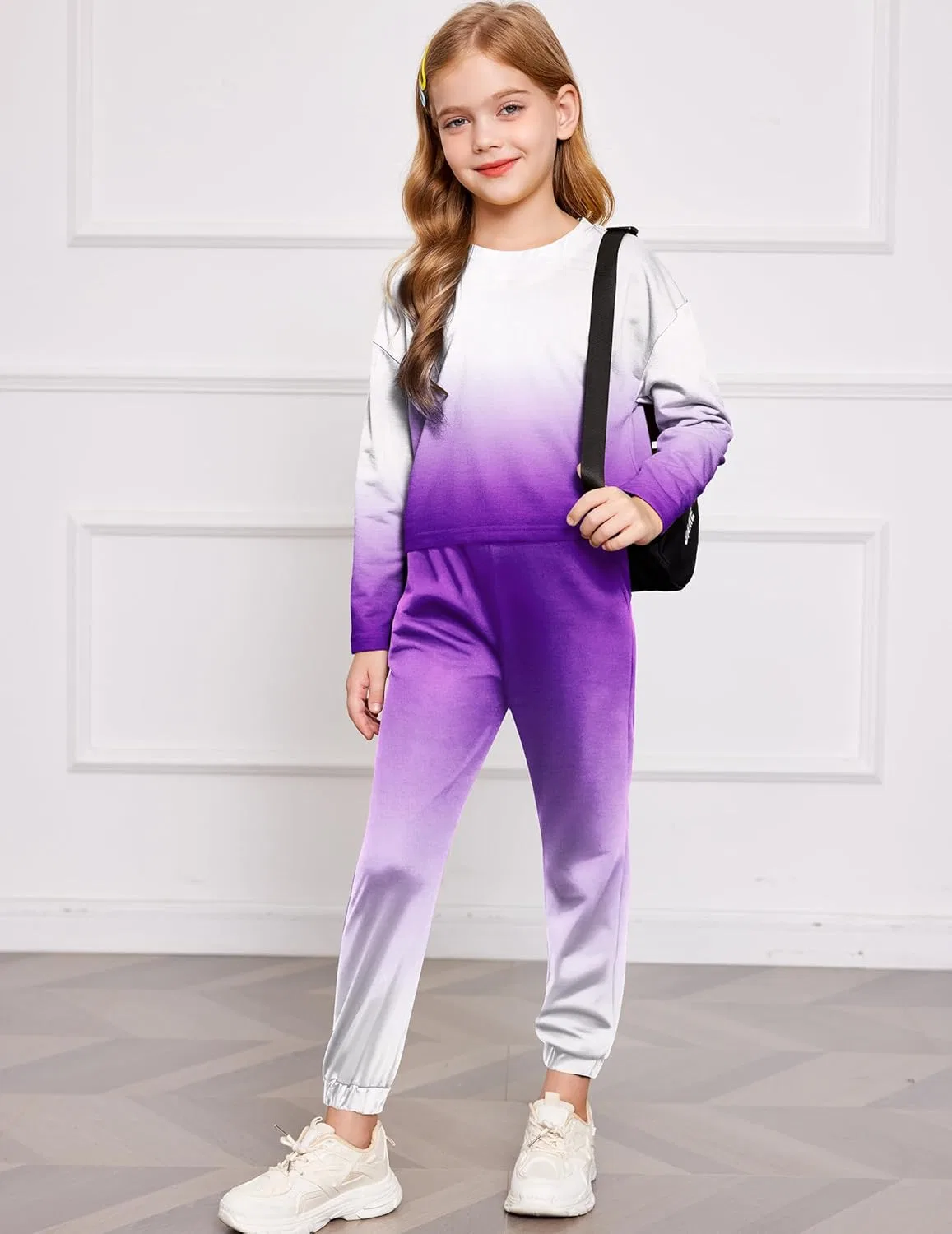 Детский спортивный костюм, тай-дай, Arshiner, 2 предмета, Purple Gradient — фото 3