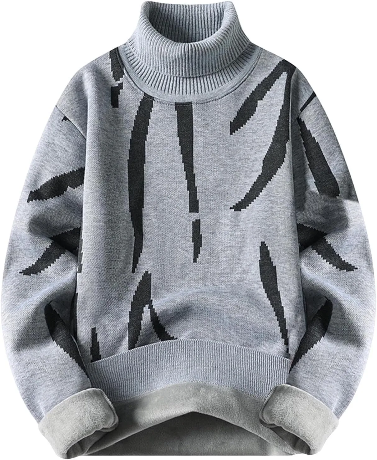 

Мужской водолазный свитер с флисовой подкладкой, вязаный, с длинными рукавами Cambkatl