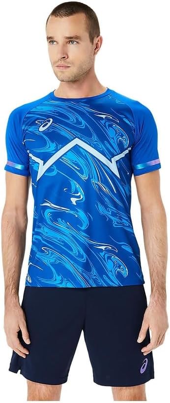 

Футболка ASICS 2101A224 мужская Dry Aurora Print с коротким рукавом, футбольная форма, синий