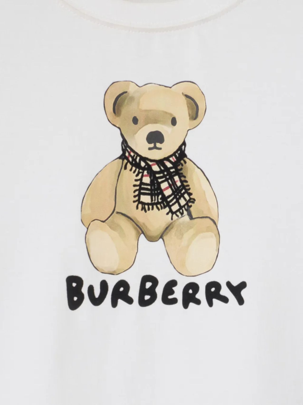 Футболка Burberry Kids с изображением медведя Томаса, белый — фото 3