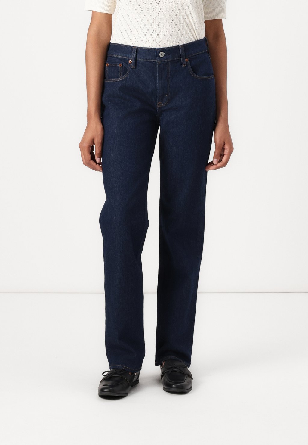 

Джинсы прямого кроя CLEAN ANKLE STRAIGHT Abercrombie & Fitch, темно-синий