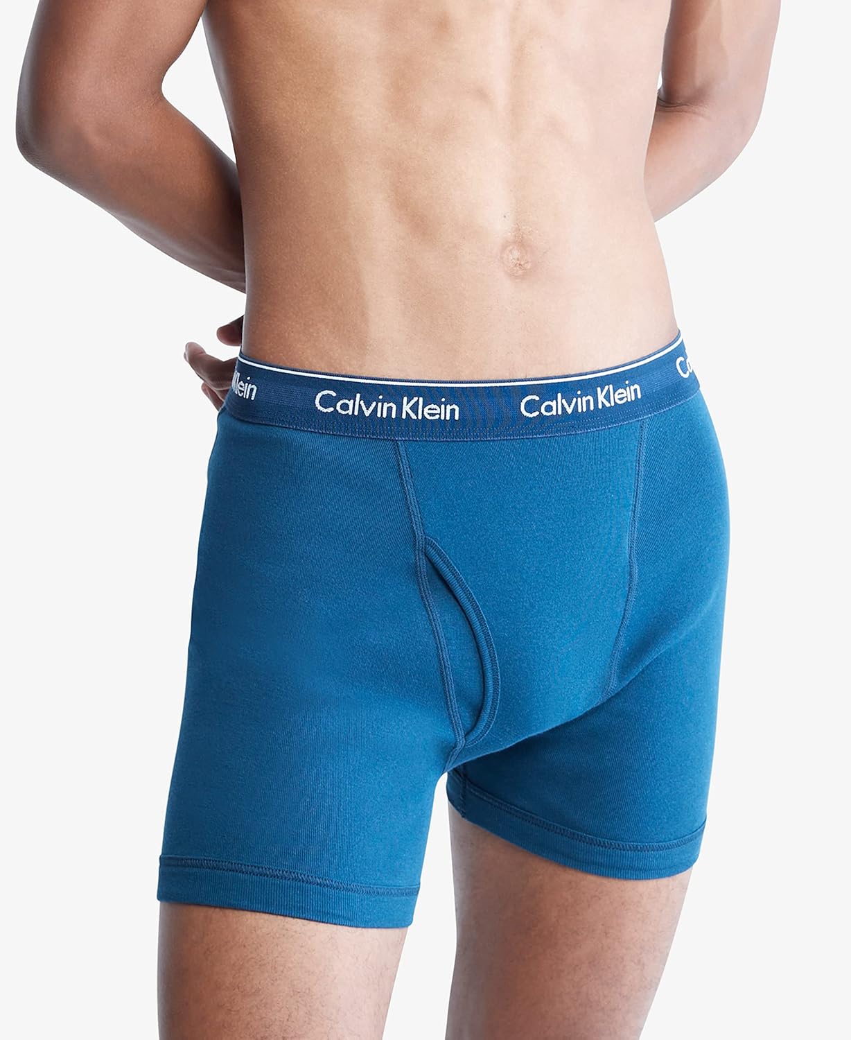 Мужское нижнее белье Calvin Klein, классика из хлопка, 3 пары трусов-боксеров, Classic Navy, Sage Meadow, Grey Heather — фото 2
