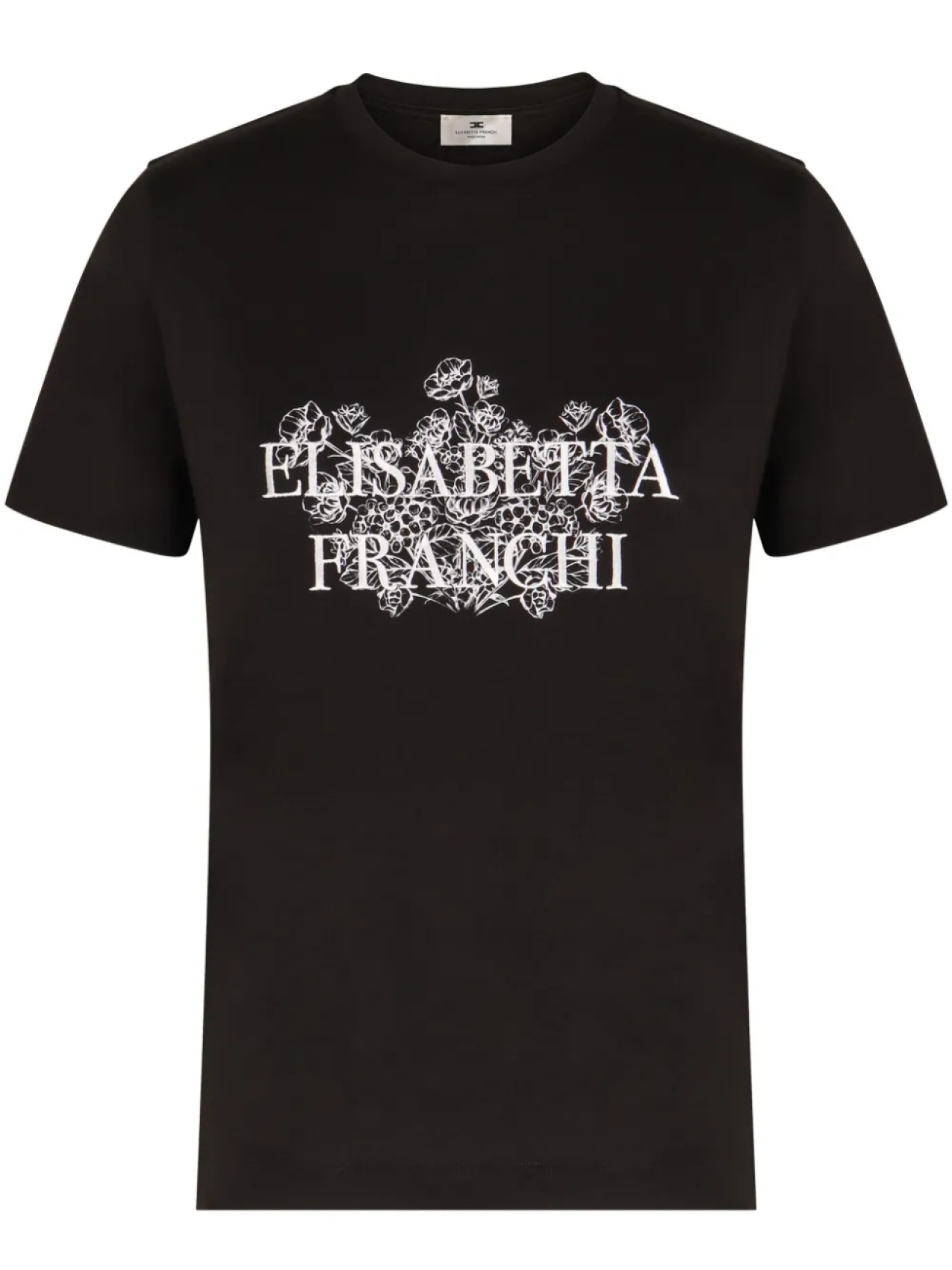 

Футболка Elisabetta Franchi с вышитым логотипом, черный