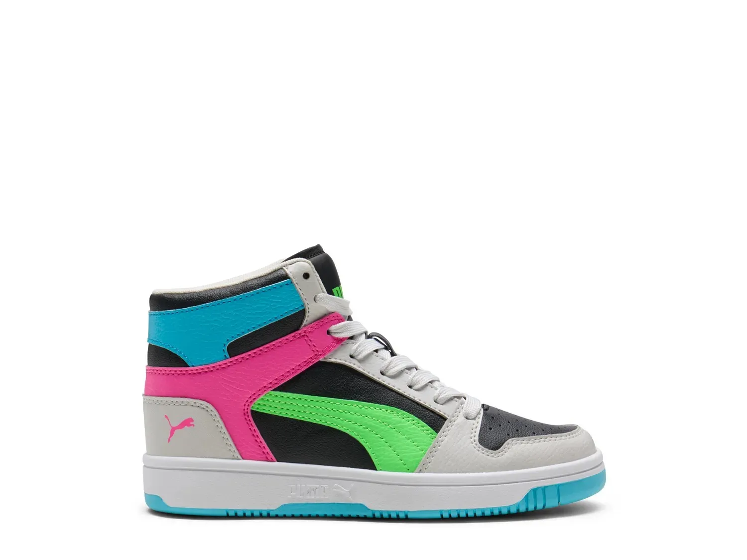 

Кроссовки Puma Rebound Layup High-Top — детские, черные/кремово-белые/многоцветные