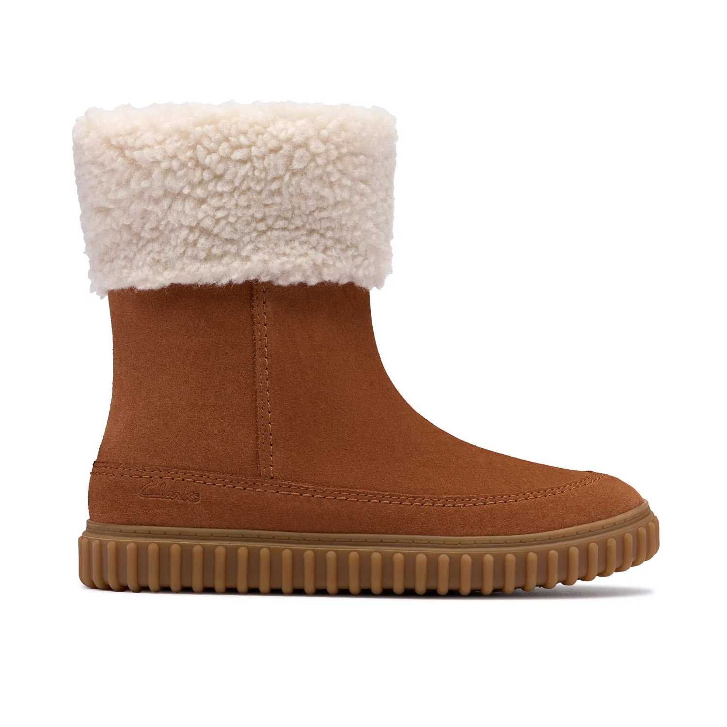 Ботинки для мальчиков с меховой отделкой Clarks, коричневый