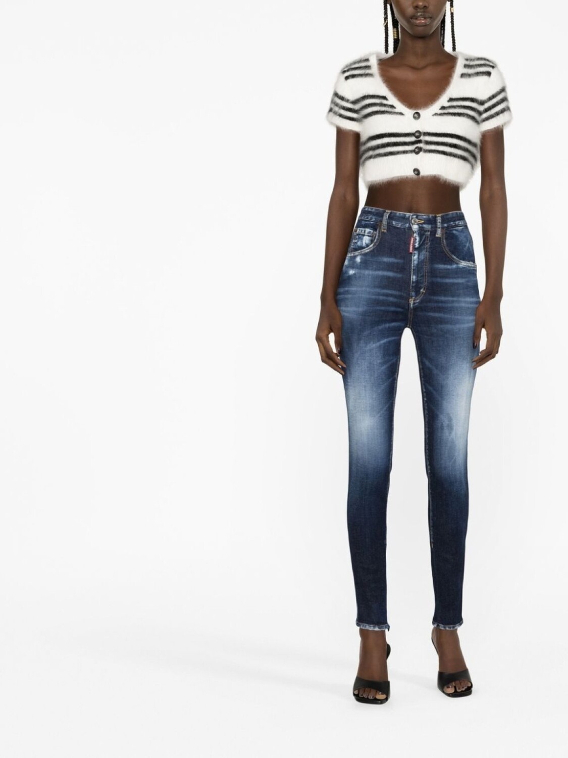 Dsquared2 high-waisted faded skinny jeans, синий — фото 2