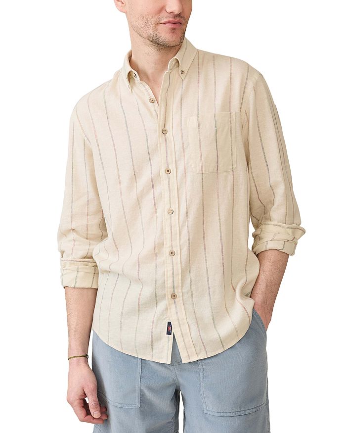 

Рубашка из льна Regular Fit Button Down Faherty, коричневый/бежевый