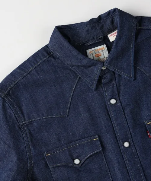 Мужская рубашка в стиле вестерн Vintage Like Western Shirt Levi's темно-синяя — фото 3