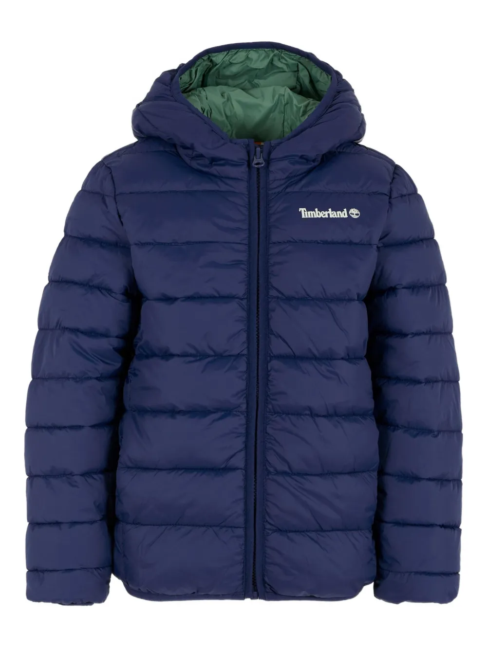 

Стеганая куртка с капюшоном и логотипом Timberland Kids, синий