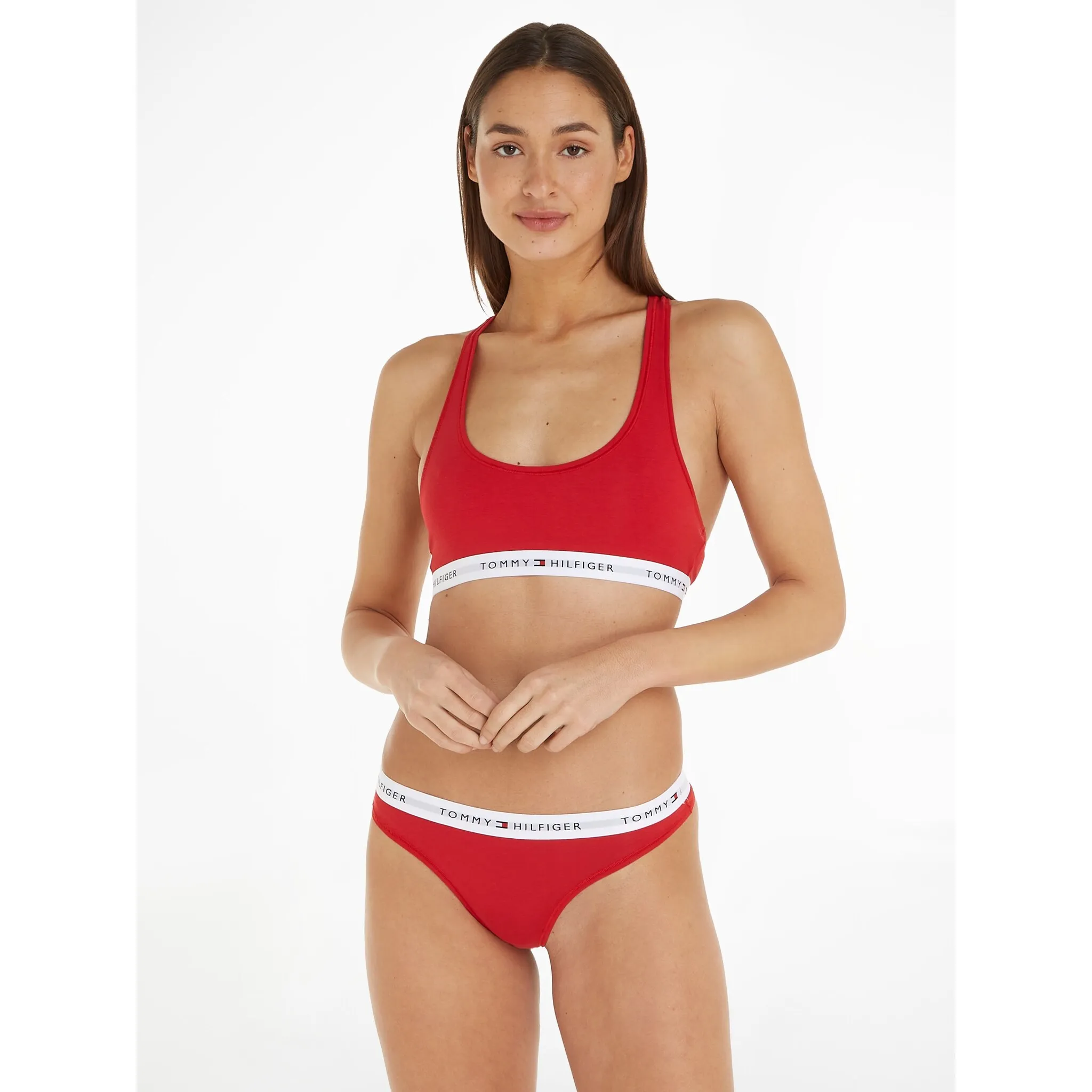 

Спортивное бюстье Tommy Hilfiger Underwear с надписью Tommy Hilfiger на поясе под грудью, красный