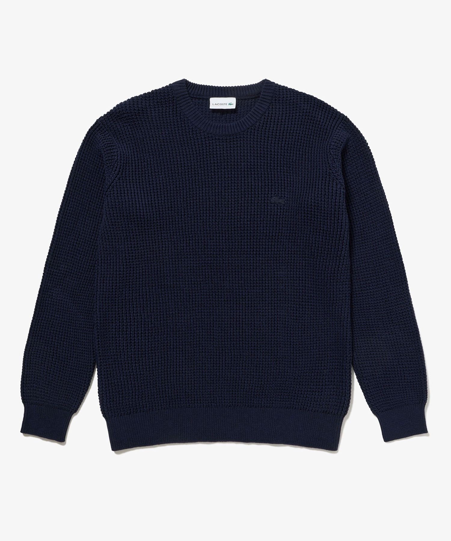 Вафельный вязаный свитер LACOSTE, Navy — фото 4