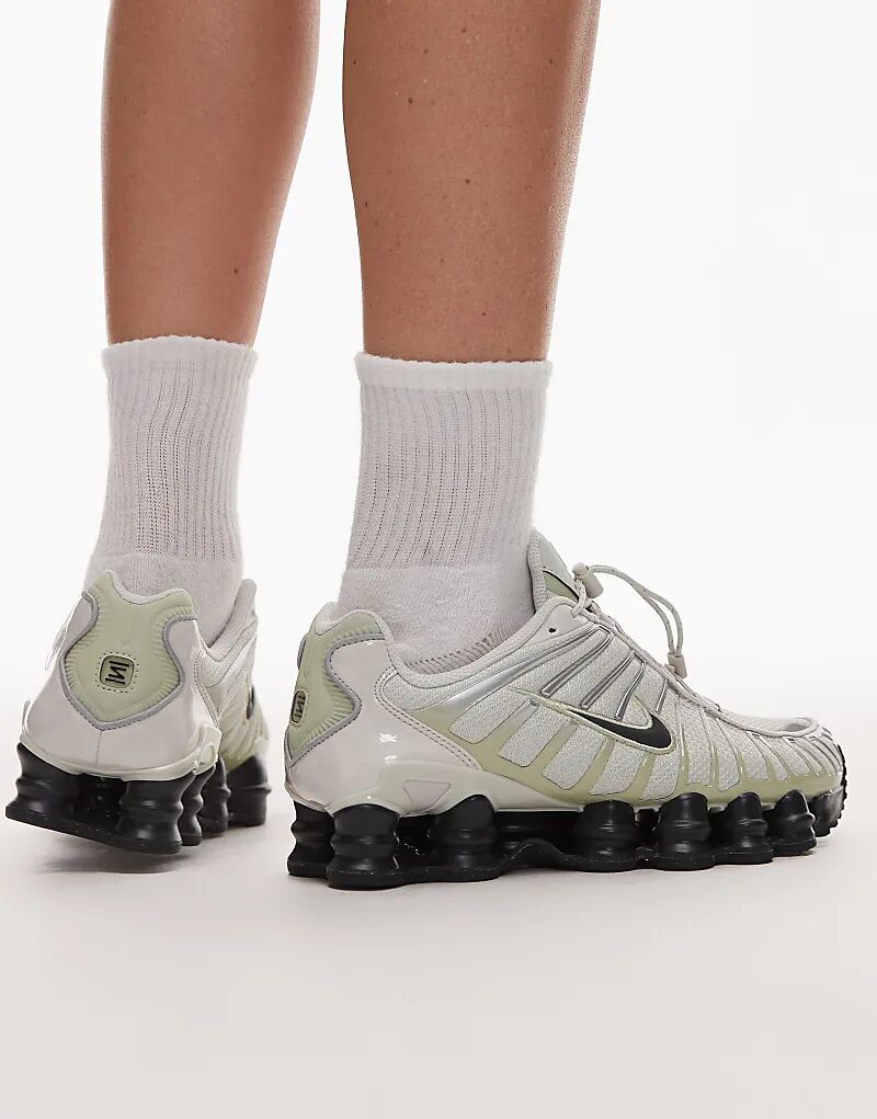 Кроссовки унисекс Nike Shox TL зеленого и черного цветов — фото 3
