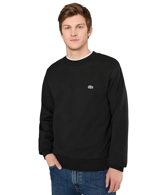 Свитшот из органического хлопка Classic Fit Lacoste, Off-White/Dark Green