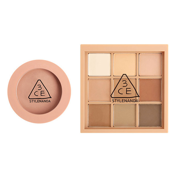 Палетка теней для век 3CE Multi Eye Color Palette Green Wood, 8 г + матовые румяна для лица 3CE Mood Recipe, 5,5 г — фото 2